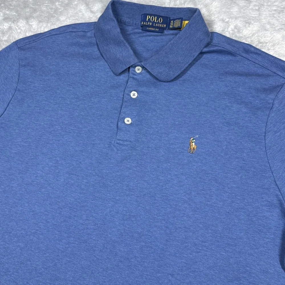 Polo Ralph Lauren Polo Shirt Mens XL Blue Classic Fit Soft Cotton